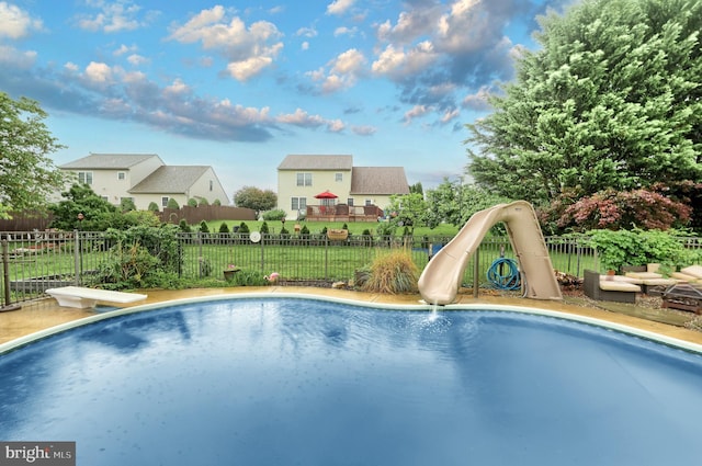 365 Apple Tree Ln, Mount Wolf, PA 17347 - view of pool with a water slide and a diving board