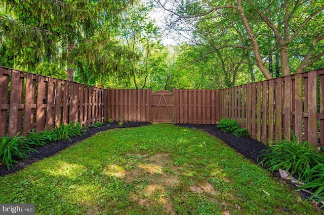 view of yard with a gate