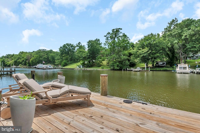 8014 Forest Glen Dr, Pasadena, MD 21122 - dock area with a water view and view of wooded area
