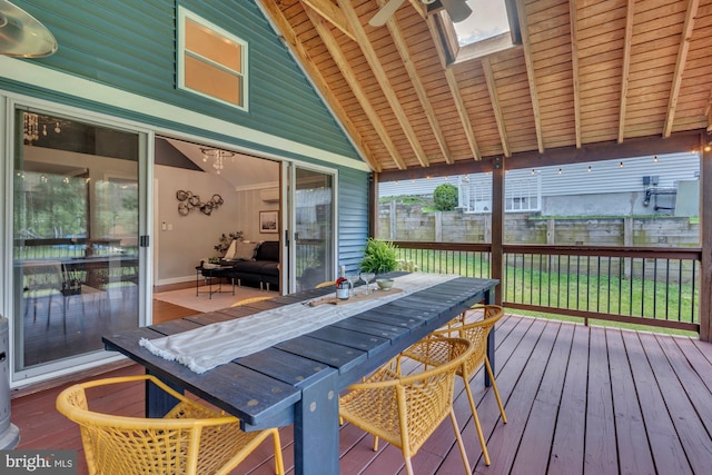 8014 Forest Glen Dr, Pasadena, MD 21122 - wooden deck with outdoor dining space