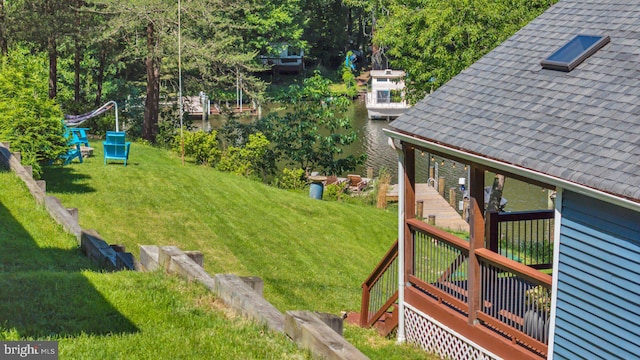 8014 Forest Glen Dr, Pasadena, MD 21122 - view of green lawn with a deck