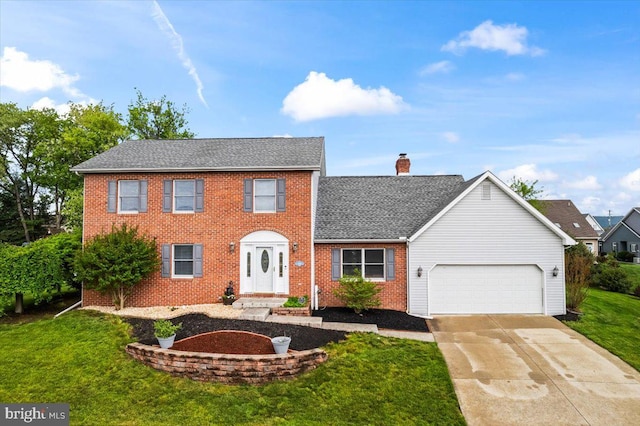 6122 Wallingford Way, Mechanicsburg, PA 17050 - colonial house with a front yard, an attached garage, brick siding, and driveway