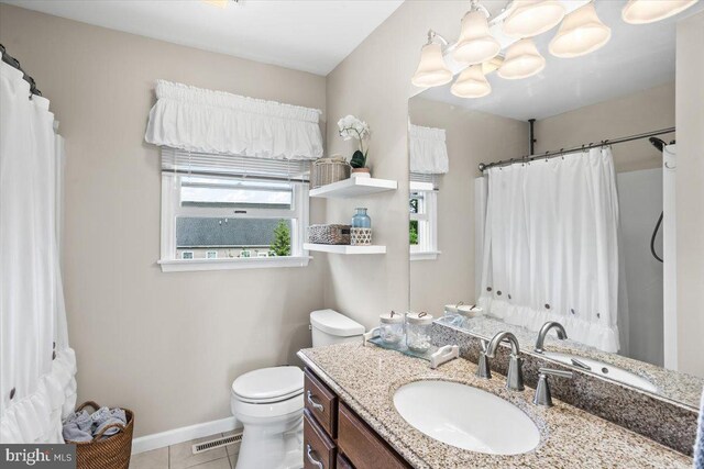 6122 Wallingford Way, Mechanicsburg, PA 17050 - bathroom with toilet, baseboards, visible vents, tile patterned floors, and vanity