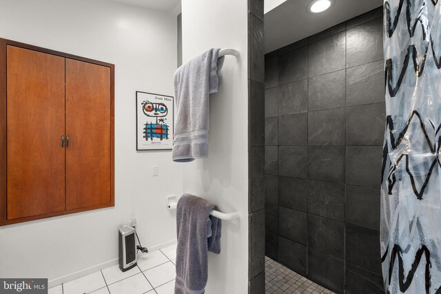 15708 Thompson Rd, Silver Spring, MD 20905 - full bathroom featuring tile patterned floors, walk in shower, baseboards, and recessed lighting