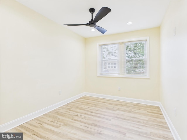 5135 N Fairhill St, Philadelphia, PA 19120 - empty room with light wood-type flooring, baseboards, ceiling fan, and recessed lighting