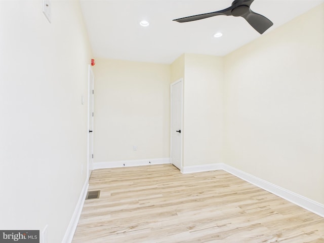 5135 N Fairhill St, Philadelphia, PA 19120 - empty room with wood finished floors, a ceiling fan, baseboards, and recessed lighting