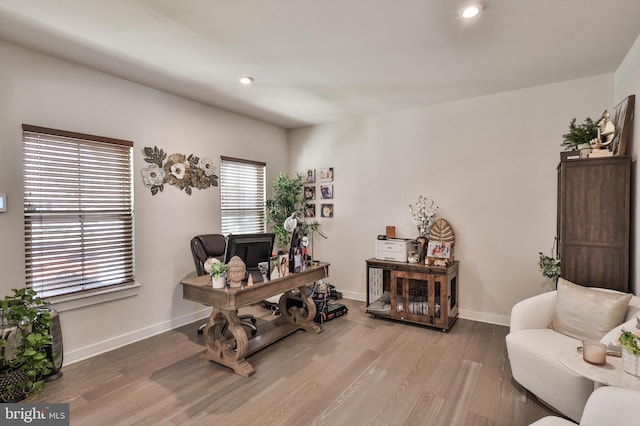 3911 Dewalt St, Bethlehem, PA 18020 - office space with baseboards, recessed lighting, and wood finished floors