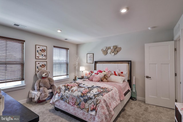 3911 Dewalt St, Bethlehem, PA 18020 - bedroom featuring baseboards, recessed lighting, carpet, and visible vents