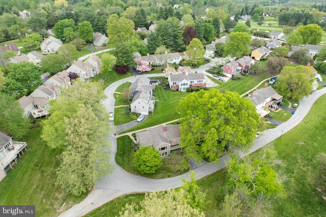 aerial view with a residential view