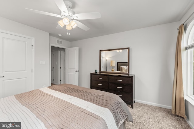 8365 Eagle St, Glen Burnie, MD 21060 - bedroom with light carpet, baseboards, and ceiling fan