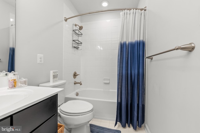 8365 Eagle St, Glen Burnie, MD 21060 - bathroom with vanity, toilet, shower / bathtub combination with curtain, and tile patterned flooring