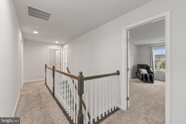 8365 Eagle St, Glen Burnie, MD 21060 - corridor with carpet flooring, an upstairs landing, baseboards, and recessed lighting