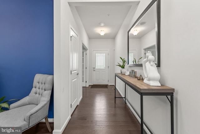 8365 Eagle St, Glen Burnie, MD 21060 - hall with dark wood-style floors and baseboards