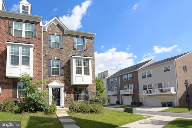 9912 Vista Pointe Dr, Upper Marlboro, MD 20774 - multi unit property with brick siding, a residential view, central AC unit, and a front lawn