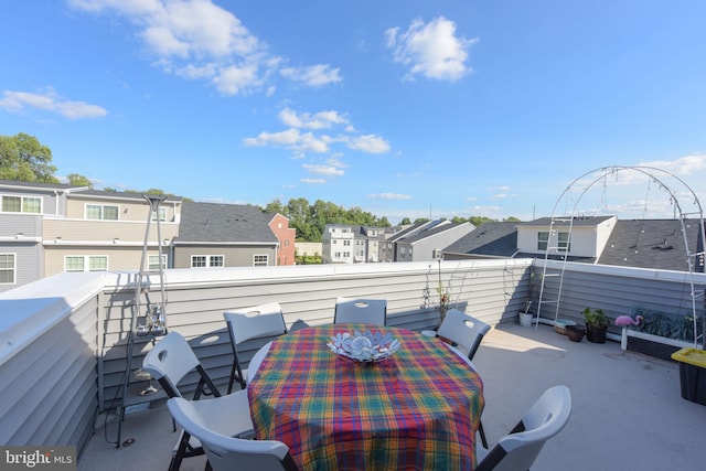 9912 Vista Pointe Dr, Upper Marlboro, MD 20774 - view of patio with a balcony, a residential view, and outdoor dining space