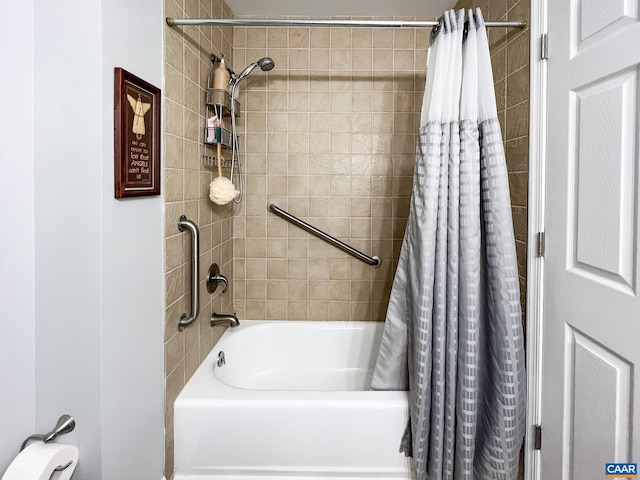 full bath featuring shower / bath combo