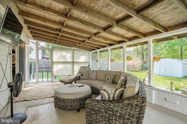 sunroom / solarium with outdoor lounge area