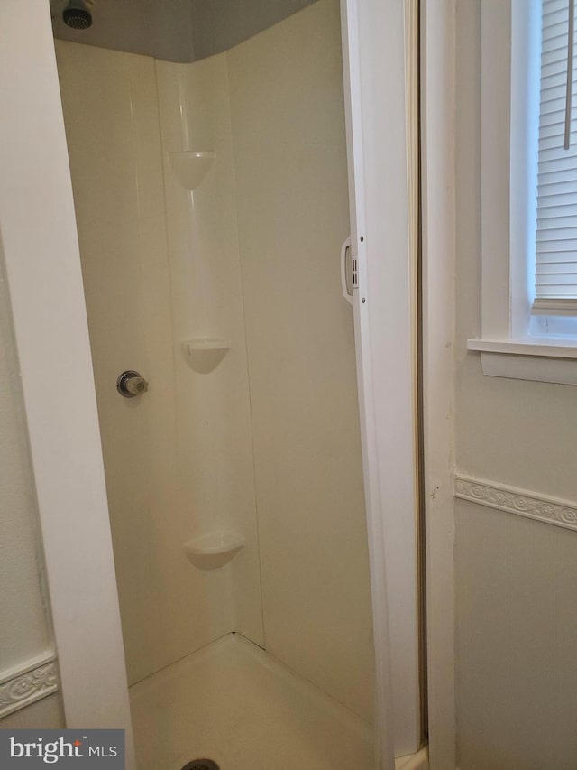 bathroom featuring walk in shower