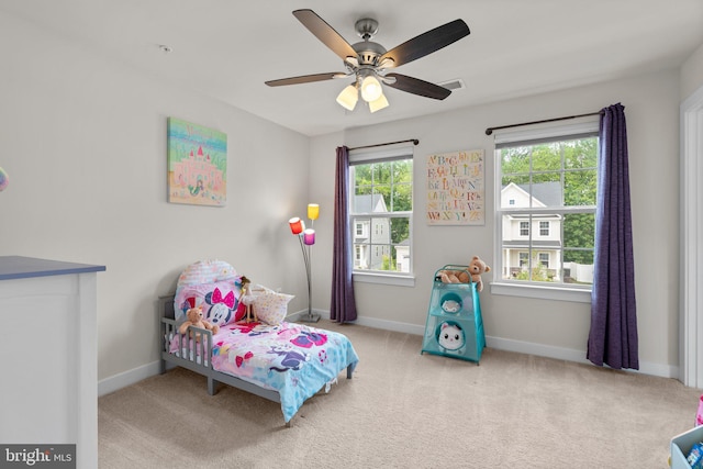 3150 Dodder Way, Odenton, MD 21113 - carpeted bedroom with baseboards and a ceiling fan