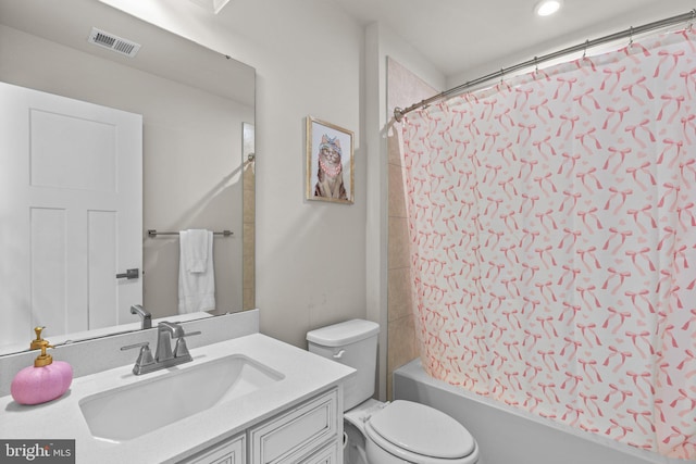3150 Dodder Way, Odenton, MD 21113 - bathroom featuring vanity, toilet, shower / bath combination with curtain, and recessed lighting