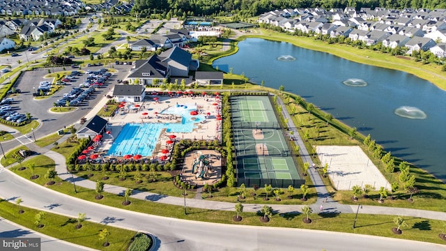 3150 Dodder Way, Odenton, MD 21113 - aerial view of residential area featuring a large body of water and a pool
