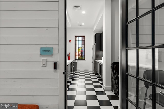 3150 Dodder Way, Odenton, MD 21113 - hall with baseboards, dark flooring, and recessed lighting