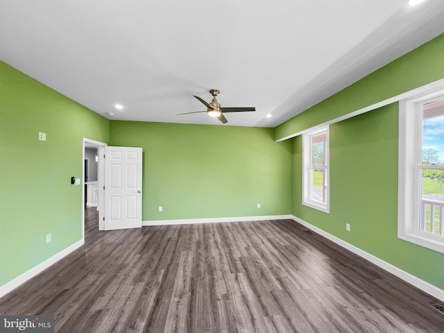 77 Iris Way, Charles Town, WV 25414 - spare room with wood finished floors, baseboards, a ceiling fan, and recessed lighting