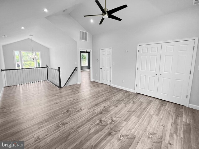 77 Iris Way, Charles Town, WV 25414 - bonus room with ceiling fan, wood finished floors, plenty of natural light, baseboards, and high vaulted ceiling
