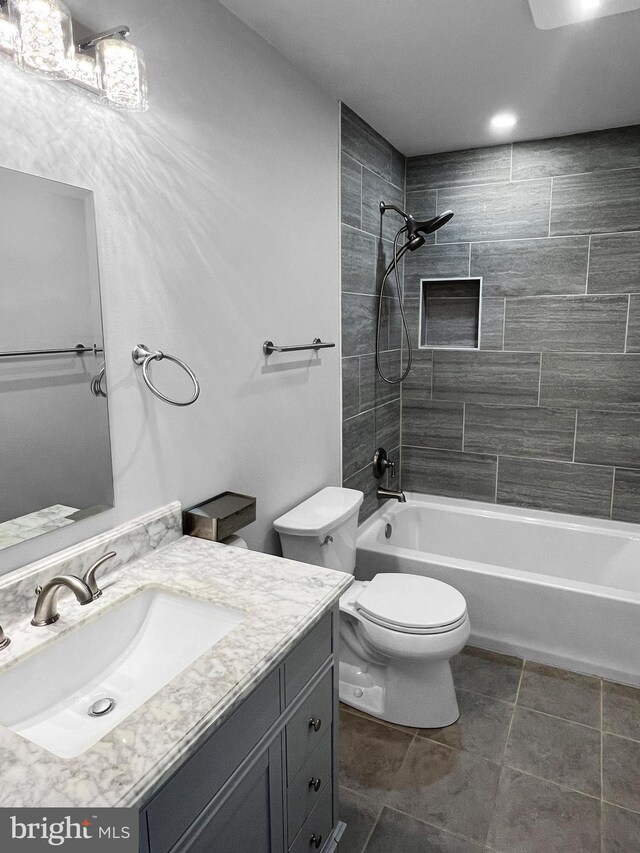 77 Iris Way, Charles Town, WV 25414 - full bathroom with toilet, bathtub / shower combination, vanity, and tile patterned floors