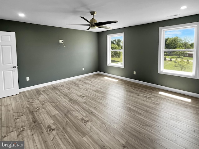 77 Iris Way, Charles Town, WV 25414 - empty room featuring baseboards, a ceiling fan, wood finished floors, and recessed lighting