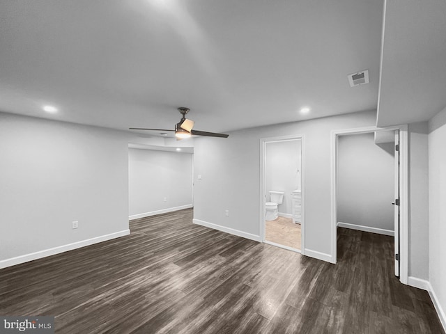 77 Iris Way, Charles Town, WV 25414 - below grade area with dark wood finished floors, a ceiling fan, recessed lighting, and baseboards