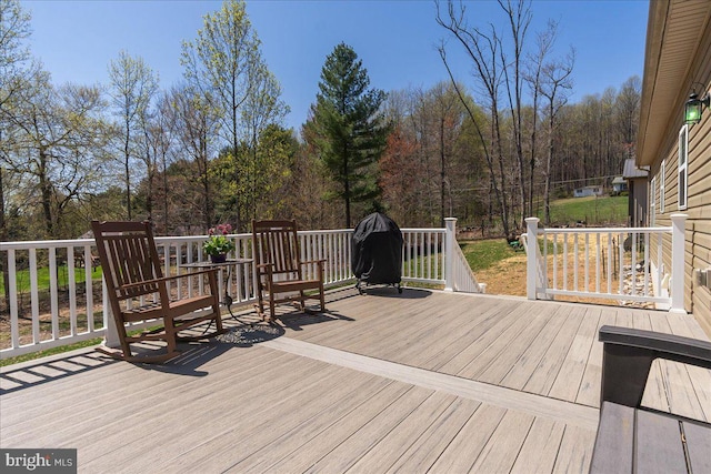 view of wooden deck