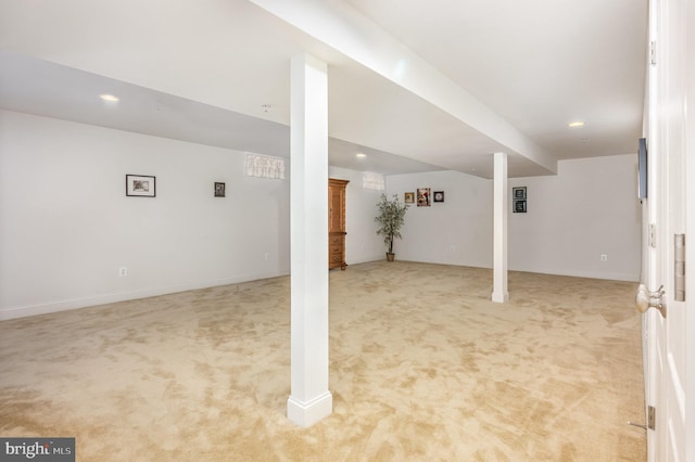 12216 Hillantrae Dr, Clinton, MD 20735 - finished basement with light carpet and recessed lighting