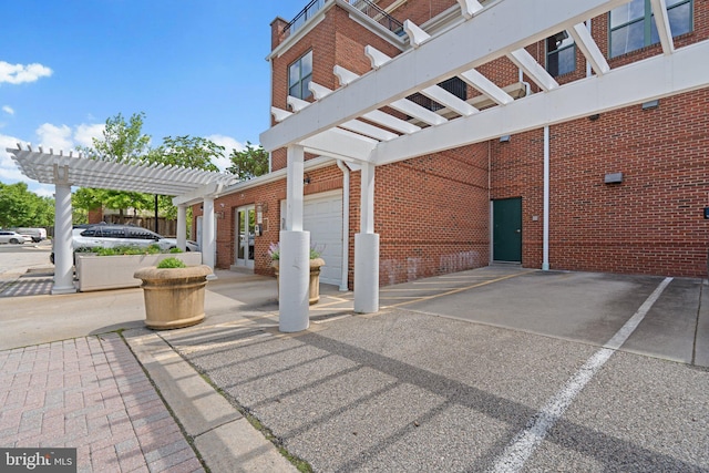 view of patio with a pergola
