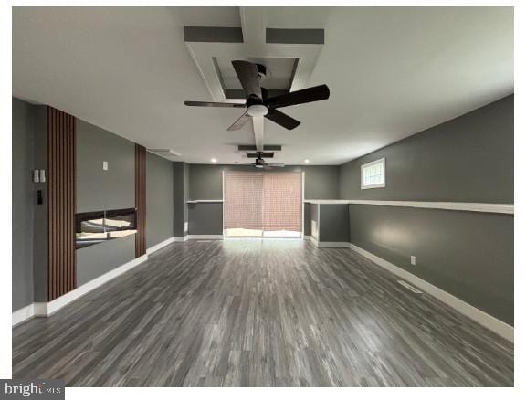 7204 Croydon Rd, Baltimore, MD 21207 - empty room featuring a ceiling fan, wood finished floors, and baseboards