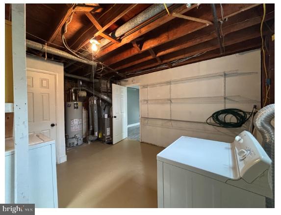 7204 Croydon Rd, Baltimore, MD 21207 - washroom featuring washing machine and dryer and gas water heater