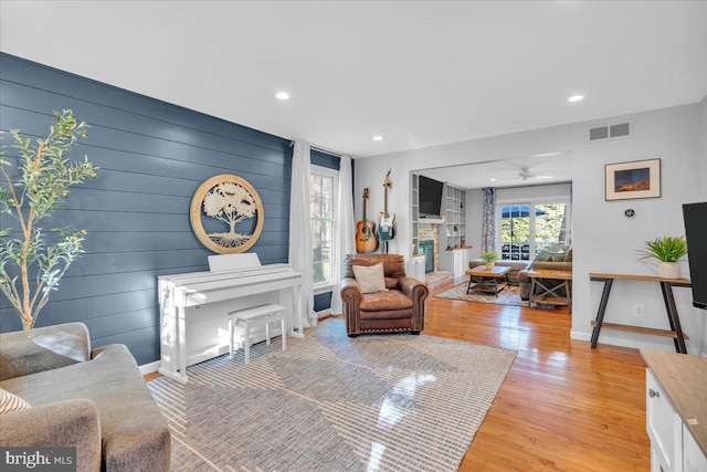 107 Forest Ave, Medford, NJ 08055 - living area featuring baseboards, recessed lighting, light wood-style floors, and visible vents