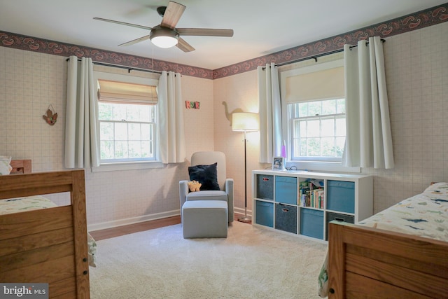 30 Woods Ln, Hanover, PA 17331 - bedroom with baseboards, ceiling fan, and wallpapered walls