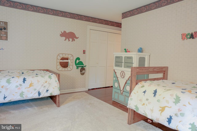 30 Woods Ln, Hanover, PA 17331 - bedroom featuring a closet, carpet, and wallpapered walls