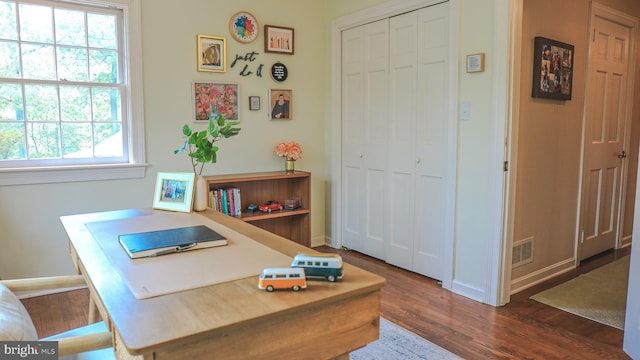 30 Woods Ln, Hanover, PA 17331 - office area featuring dark wood-style flooring, plenty of natural light, and baseboards