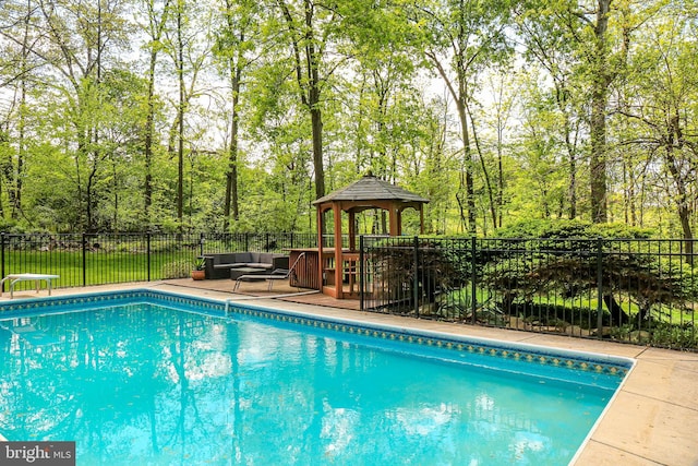 30 Woods Ln, Hanover, PA 17331 - view of swimming pool with fence, a gazebo, and an outdoor living space