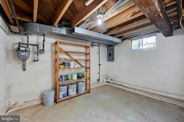 705 Stewart Ave, Glen Burnie, MD 21061 - basement featuring electric panel and gas meter