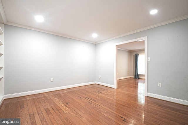 9190 Balsam Run, Bel Alton, MD 20611 - empty room featuring crown molding, recessed lighting, baseboards, and wood finished floors