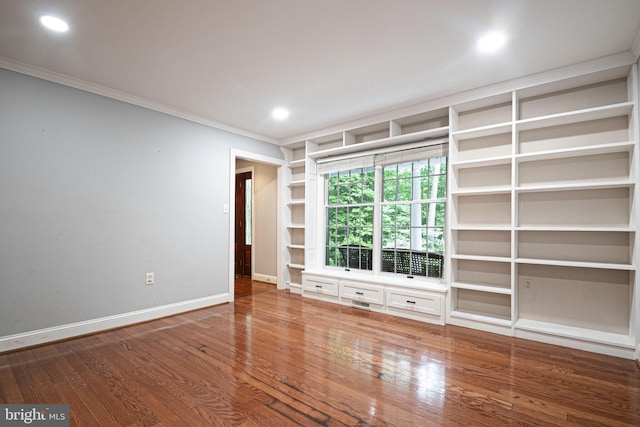 9190 Balsam Run, Bel Alton, MD 20611 - empty room featuring ornamental molding, baseboards, recessed lighting, and wood finished floors