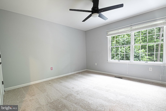 9190 Balsam Run, Bel Alton, MD 20611 - empty room featuring ceiling fan, carpet, baseboards, and visible vents