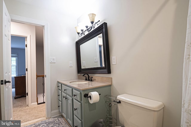9190 Balsam Run, Bel Alton, MD 20611 - bathroom featuring vanity, toilet, and baseboards