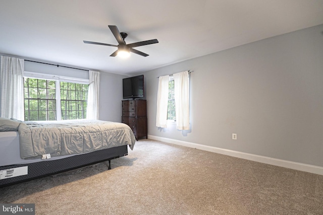 9190 Balsam Run, Bel Alton, MD 20611 - bedroom with light carpet, baseboards, and ceiling fan