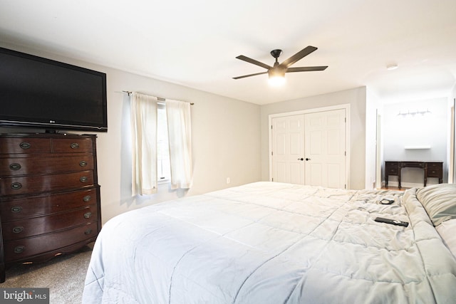 9190 Balsam Run, Bel Alton, MD 20611 - bedroom featuring ceiling fan, carpet, and a closet