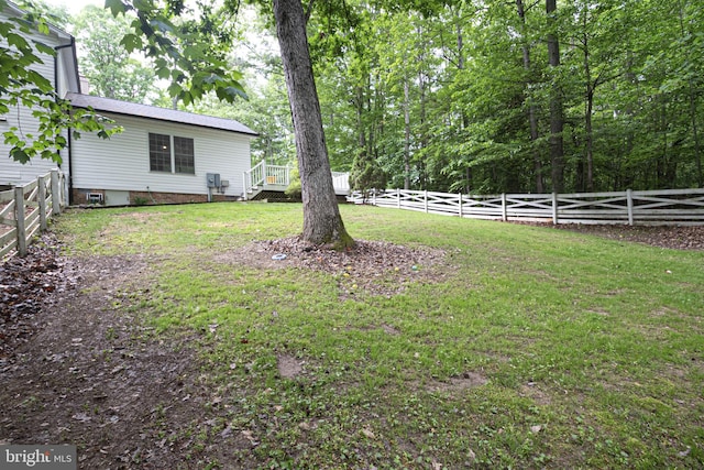 9190 Balsam Run, Bel Alton, MD 20611 - view of yard featuring a deck and a fenced backyard