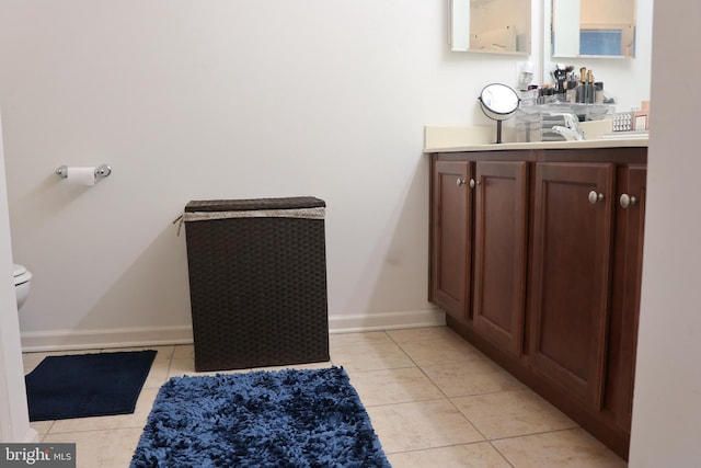 178 Creekside Way, Burlington, NJ 08016 - bathroom with vanity, toilet, tile patterned floors, and baseboards